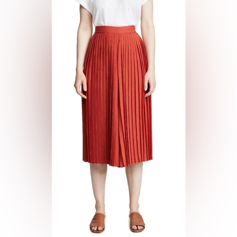 VINCE - High-waist Pleated Culotte - size 6 - Pants In Paprika